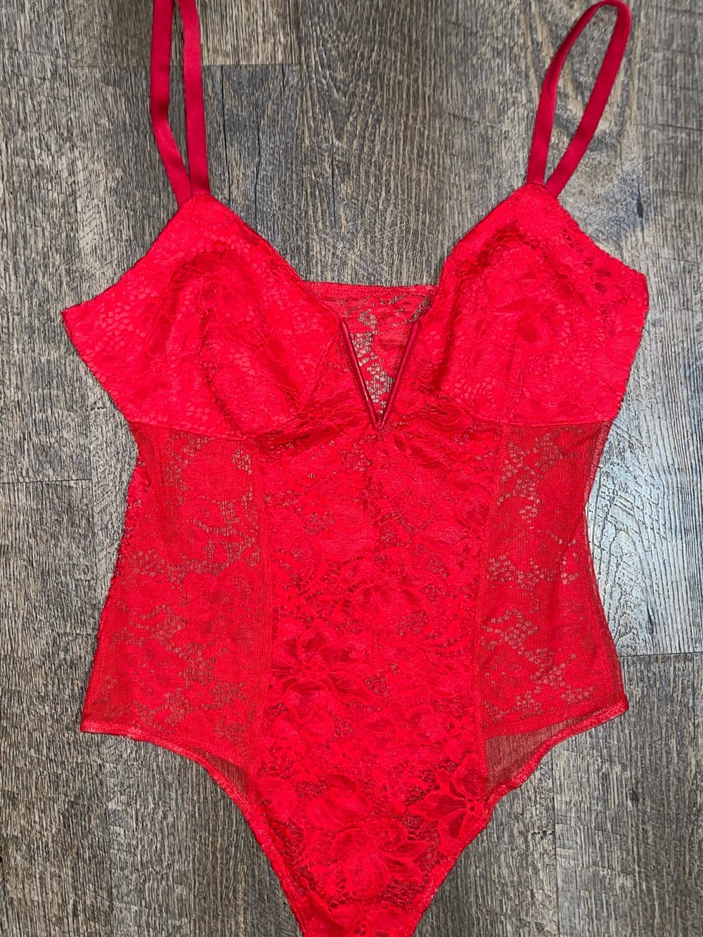 Red Lace Bodysuit Bra-Style Teddy